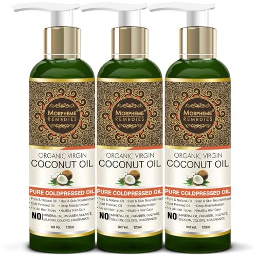 Image of Morpheme Remedies Organic Virgin Coconut Oil 120ml - Pack of 3