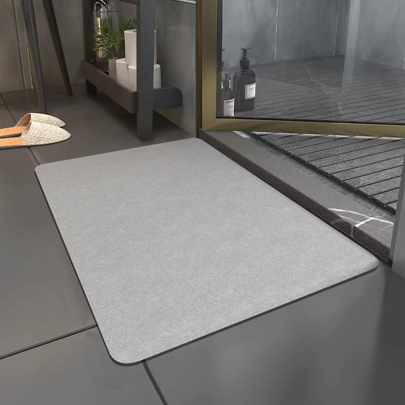 YONICOER Bath Mat Rug for Bathroom Diatomaceous Earth Bathroom Rug Mat Rubber Non-Slip Super Absorbent Quick Dry Bathroom Mat Washable Bathroom Floor Mat for Shower Room Bathtub Sink 17*27inchs