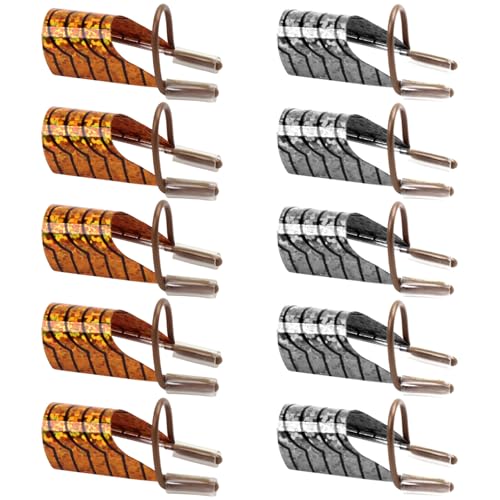VBSYUYQ 10 Pack Reusable Nail Forms Aluminum Alloy French & Coffin Nail Extension Guides Mixed Silver Gold Nail Art Forms Tips for Acrylic UV Gel Manicure Salon Home DIY Use