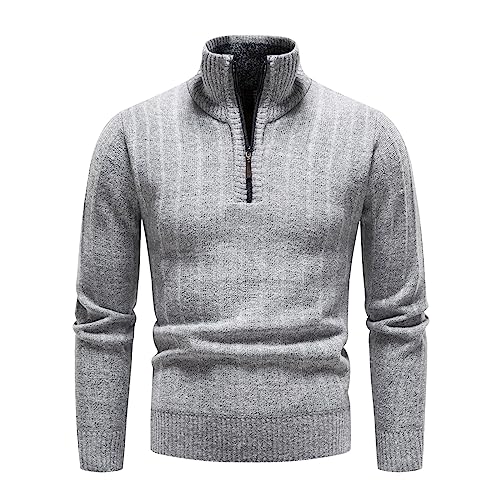 Mylldey Quarter Zip Sweater Men's Pullover Sweaters Knit Long Sleeve Sweater Mens2