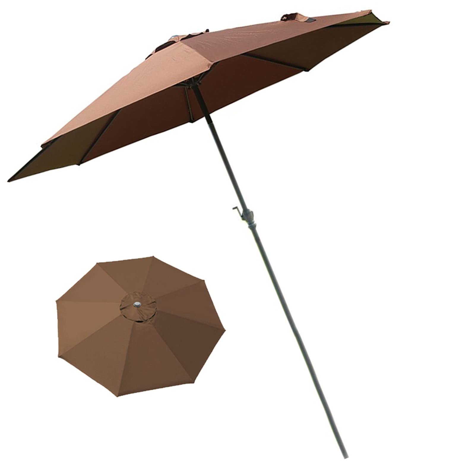 HCZKIUJY Garden Parasol,Outdoor Table Umbrella, Parasol Cover, Sun Protection Windproof Sunscreen Ventilation Umbrellas, for Backyard Pool Balcony Deck, Tilting Sun Shade Umbrella (Brown 118inch)