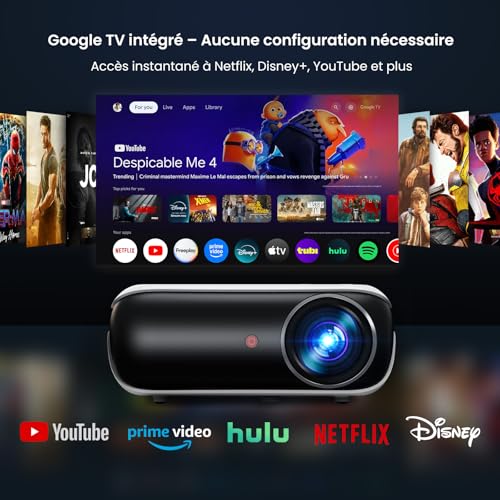 WLAN Beamer Happrun Smart Beamer 4K mit Google TV und Dolby Audio
