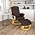 Flash Furniture Contemporary Black Leather Recliner/Ottoman with Swiveling Maple Wood Base from Flash Furniture