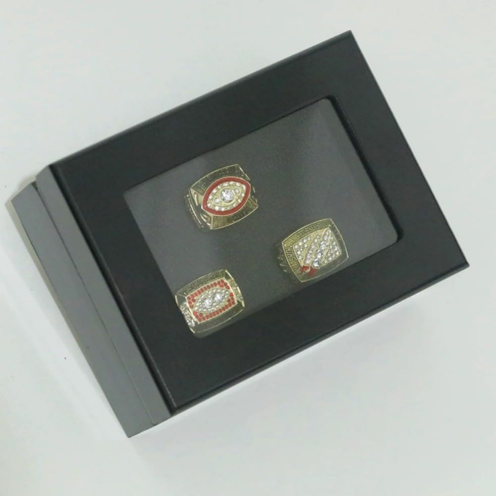 TREASURE Washington FOOTBALL CHAMPIONSHIP RING Red 1982 87 91 Skin & LUXURY LEGEND VICTORIOUS RARE SPORTS FAN GIFT SERIES - WITH SANDALWOOD BOX HOLIDAY SHOW COLLECT
