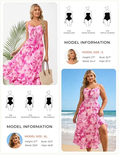 Image of GRACE KARIN Womens Maxi Floral Sundresses Summer Beach Boho Dress Spaghetti Strap Dresses Casual Fashion Clothes with Pockets