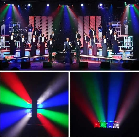 LUV HUB Spider Moving Head Light beams in red, green, and blue