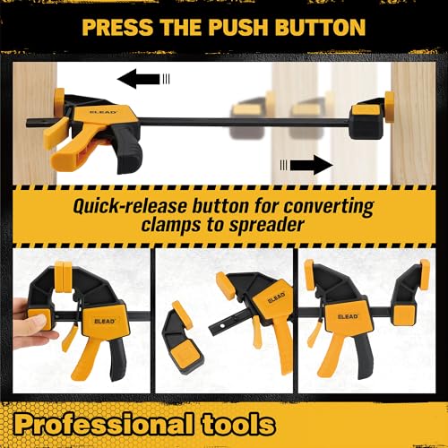 Image of 8-Piece Bar Clamps for Woodworking - 4 Pcs 12 inch Bar Clamps with 150 LBS Load Limit, 4 Pcs Heavy Duty Metal Spring Clamps, Quick Release Triggers