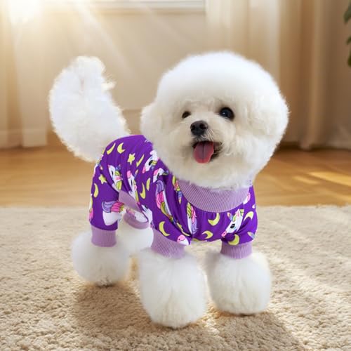 XPUDAC 4 Pieces Dog Pajamas for Small Dogs Pjs Clothes Puppy Onesies Outfits for Doggie Christmas Shirts Sleeper for Pet - Image 7