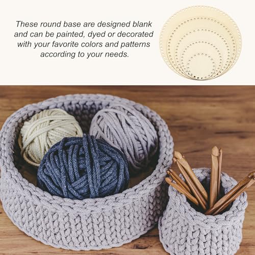 Base ronde en bois pour fabriquer un sac au crochet rigide stable - 4
