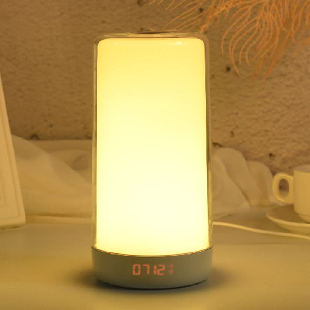 Luce Notturna in modalità RGB a 256 Colori, Sunrise Simulation Wake Up Light, Sveglia, Orologio LED Digitale, Touch Control Lampada da Comodino