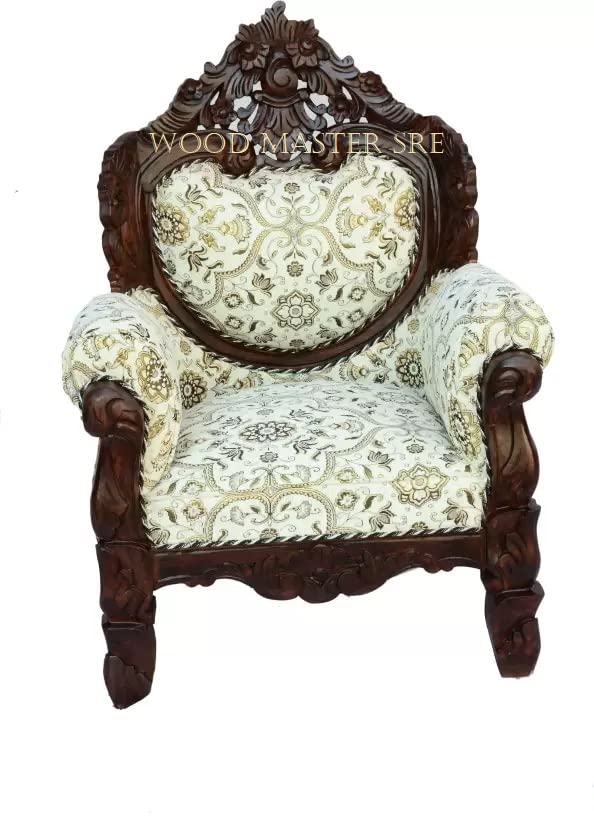 Image of Luxury Wooden Teakwwood Five Seater Sofa Set for Living Room (Honey Brown) Solid Wood Outdoor Chair 5 Seater Sofa | (8)