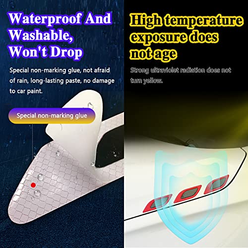 2 Pcs 3D Strong Reflective Stripe Stickers, Safety Reflective Decal Warning Protection Stickers, Carbon Fiber Car Reflective Stickers For Car Fender Hood Bumper (Red) #TOP2