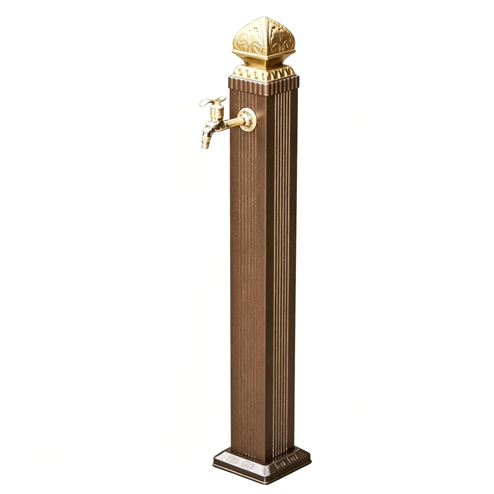 Anti-Freeze Water Hydrant Antique Bronze Garden Garden Water Column Water Fountain with Decorative Top, Outdoor Water Tap with Faucet(110x17cm)