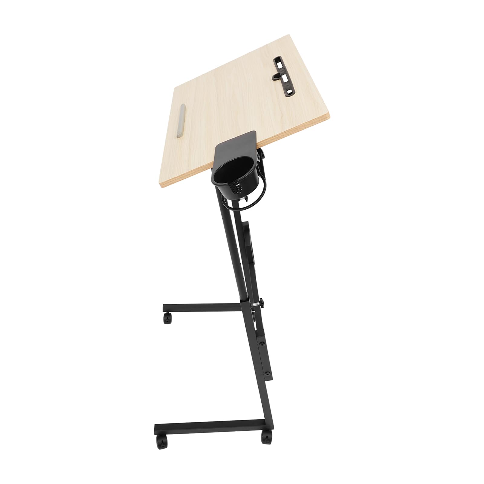 Laufband Schreibtisch mobil, 60×40cm Computertisch mit Rollen | Mobiler Arbeitstisch, Laptoptisch höhenverstellbar 74-106cm, mit Getränkehalter für Laufband, Büro und Zuhause