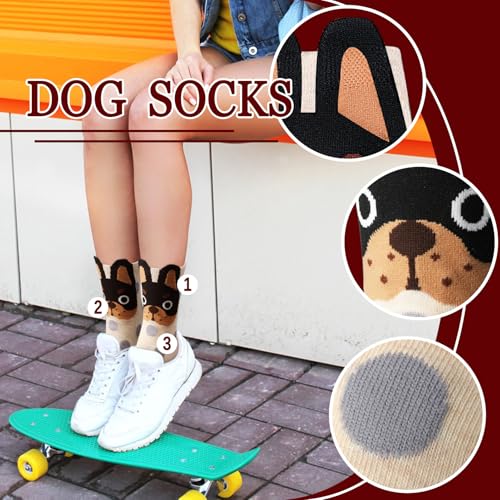 Funny Animal Socks for Women - Cute Dog and Cat Socks, Colorful Novelty Funny Socks for Animal Lover