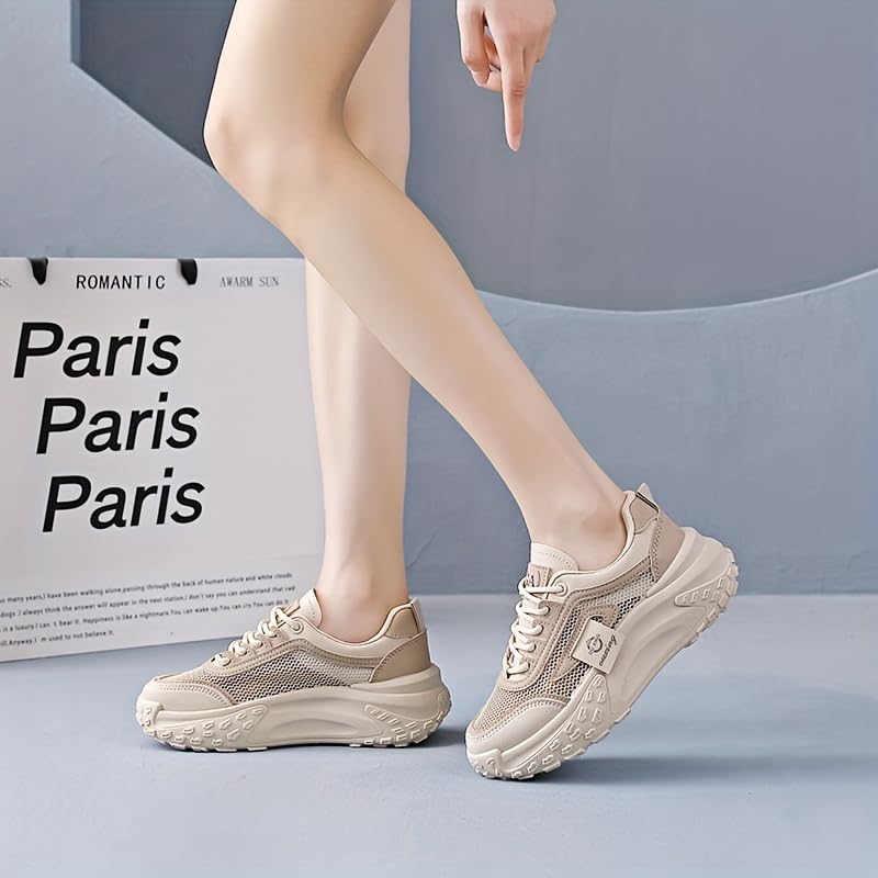 Summer Breathable Mesh Women's Shoes, Heightening Commuter Sneakers for Travel4
