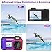 4K 33FT Digital Camera, 48MP Underwater Camera Waterproof Rugged Dustproof Shockproof for Snorkeling Diving, Selfie Dual-Screen Point and Shoot Digital Camera with 32G Card (Gradient Purple)