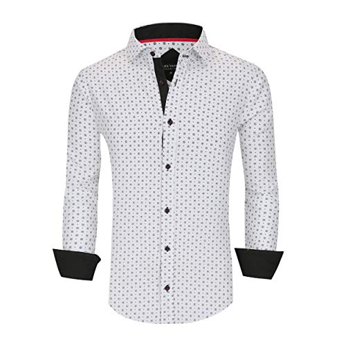 Alex Vando Mens Printed Dress Shirts Long Sleeve Regular Fit Button Down Shirt