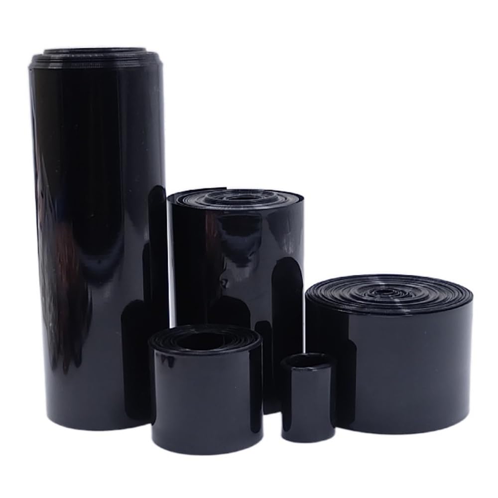 Guaina termorestringente impermeabile, Tubo termoretraibile in PVC Protezione cavo nero Dimensioni multiple(180MM*8METERS)