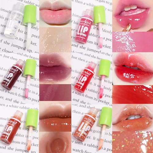 Mrettick 6PCS Big Brush Head Lip Oil set, Ultra-Hydrating & Nourishing, Smooth Glossy Finish Lip Glow Oil, Shiny and Vegan Tinted Lip Gloss, Non-Sticky Formula - Image 4