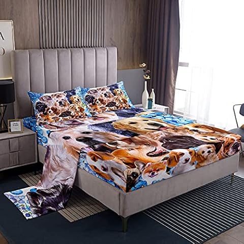 Loussiesd Lindo Cama para Perros Ajustable 4pcs Cover