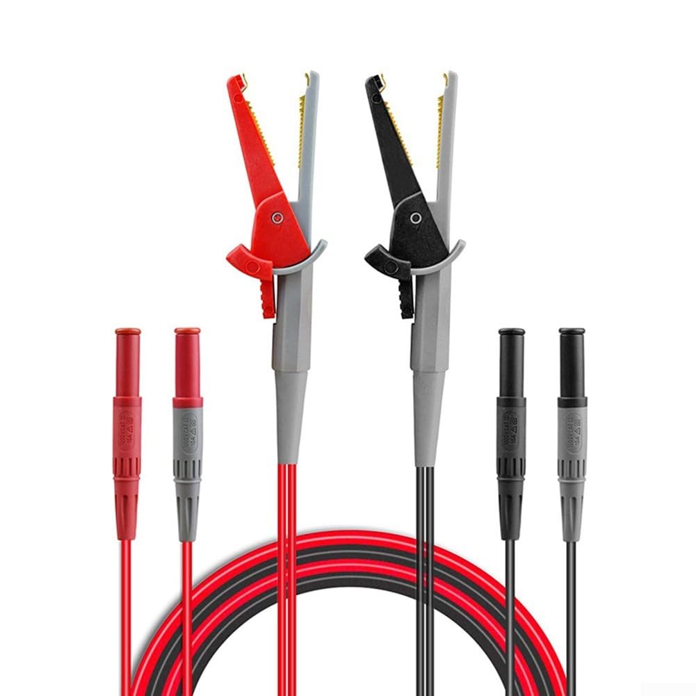 Kelvin Clip Test, 4 mm Bananenstecker, Silikondraht, für Batterie-Innenwiderstand, LCR-Messung, Multimeter, Klemme