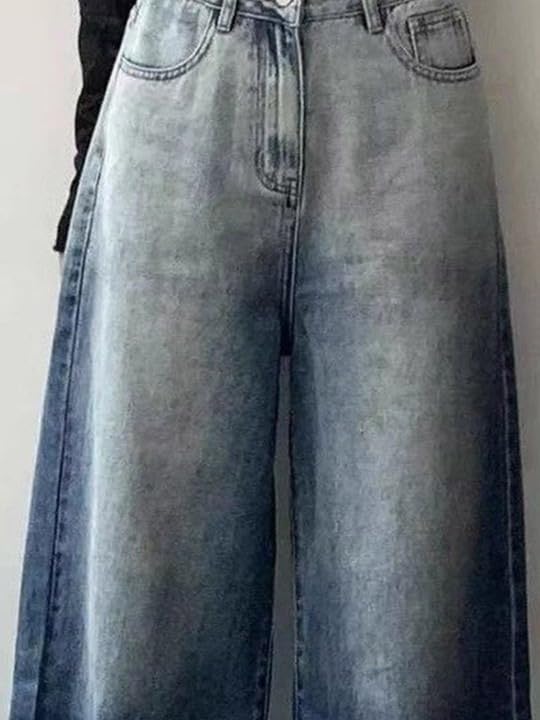 Image of KOTTY Women Wide Leg Baggy Jeans High Waist Relaxed Fit Denim Casual Wear