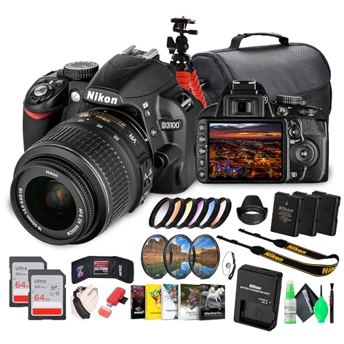 Nikon D3100 DSLR Camera Kit with 18-55mm VR Lens – Beginner-Friendly & Compact (25472) +...