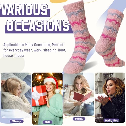Image of DoSmart Fuzzy Socks For Women Slipper Warm Fluffy Soft Winter Cozy Plush Cabin Sleep Christmas Home Socks