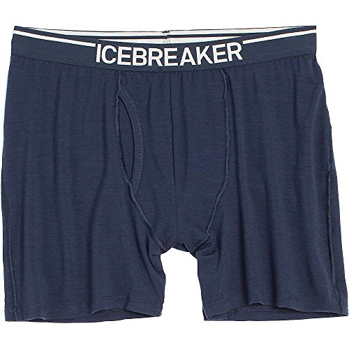 Icebreaker Merino Men's Anatomica Relaxed Boxers with Fly, Admiral/White, Small