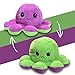 PIANETA Doudou en forme de pieuvre - Réversible - Doudou double face - Cadeau pour enfant fille et garçon - Disponible en 4 couleurs (Octopus vert/violet)
