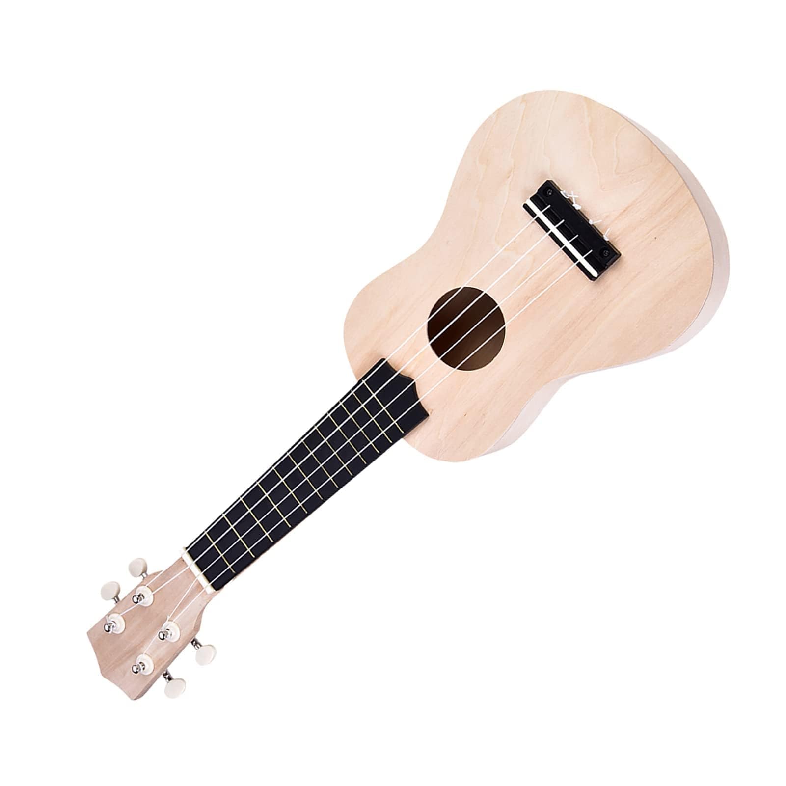 Kit de ukelele de 21 pulgadas DIY Wood, Basswood 4 String Ukelele Kit de bricolaje Instrumento Instrumento de cuerda Ukulele para niños Adultos Principiantes