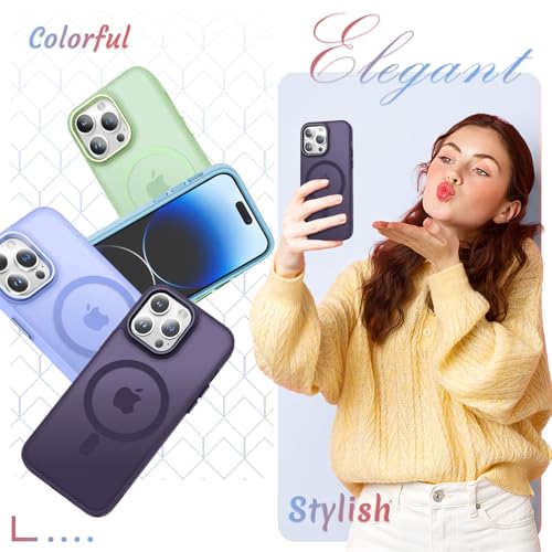 Image of YENAPOON for iPhone 14 Pro Case, Matte Magnetic Phone Case, Purple
