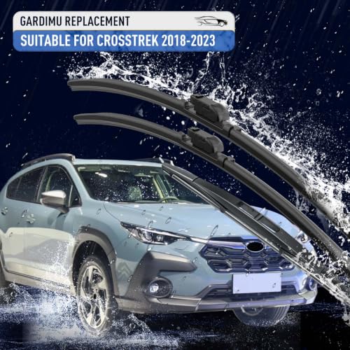 Image of Front and Rear Windshield Wipers for Subaru Crosstrek 2018-2023 | Streak-Free Front and Back Wiper Blades Assembly All-Season OEM Automotive Replacement Accessories