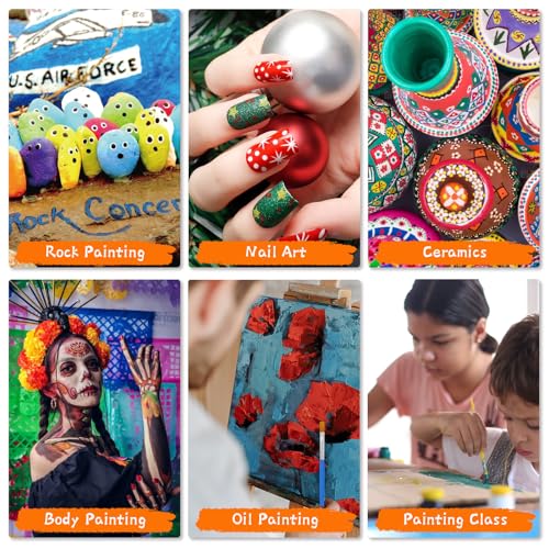 Image of Halobios Small Paint Brushes for Crafts, 100 Pcs Art Painting Brushes Round Paint Brushes Set for Acrylic Painting, Mini Paint Brush for Kids Adults Oil Watercolor Rock Painting Body Face Nail Art
