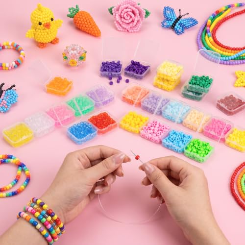 Image of 30 Colors Pony Beads Bulk for Bracelet Making Kit-Individually Wrapped