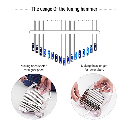 Dyna-Living Kalimba Instrument, Bula Kalimba 17 clés Transparent Acrylique Daumenklavier pour enfants adultes débutants - Les Beatles, Paul McCartney, John Lennon, RIngo Starr, George Harrison Dyna-Living Kalimba Instrument, Bula Kalimba 17 clés Transparent Acrylique Daumenklavier pour enfants adultes débutants – Image 6