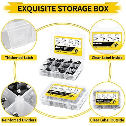 Ieawisl IEAWISL-250 250Pcs Rivets, Pop Rivets Aluminum 11 Sae Sizes Large Flange Blind Rivets Assortment Kit thumb #2
