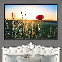 Framed Canvas Wall Art Flora Snapshot Closeup Dark Expressive Farmhouse/Country Floral Multicolor Photography Realism Single - 16x24 inches