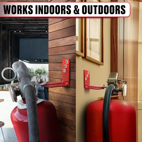 4Pcs 40LB Fire Extinguisher Mount - Adjustable Wall Bracket for Home & Fireplace