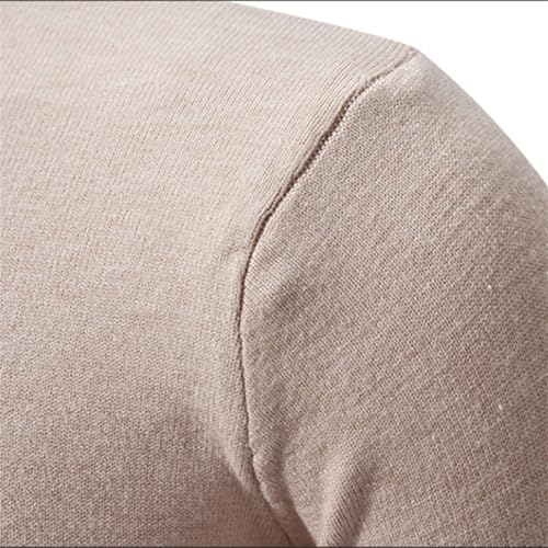 Jegsnoe Men's Turtleneck Pullover Sweater Men Casual Elastic Knit Sweaters3