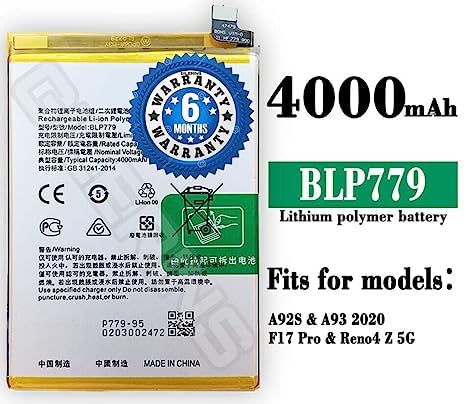 Image of Original BLP779 Battery for Oppo F17 PRO / A92S / A93 2020 F17 PRO /Reno 4 Z 5G Battery with 6 Month Warranty ***(P0027)