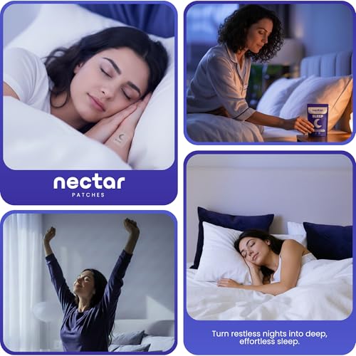 Image of Nectar Sleep Patches for Adults - Melatonin Patch with Valerian | Sleep Support Sticker for Restful Nights | Sleepy Stickers a Restful Night - Sleeping Patches for Men & Women | 30 Count