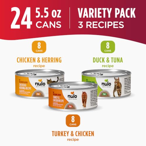 Image of Nulo Variety Flavors Pate Wet Canned Cat Food, 5.5 Ounce (Pack of 24)