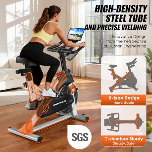 Image of pooboo Exercise Bike,Stationary Bike for Home with Exclusive App,Indoor Magnetic Cycling Bike with Low noise,Tablet Mount,LED Display and Fitness Courses for Weight Loss,350 lb Weight Capacity
