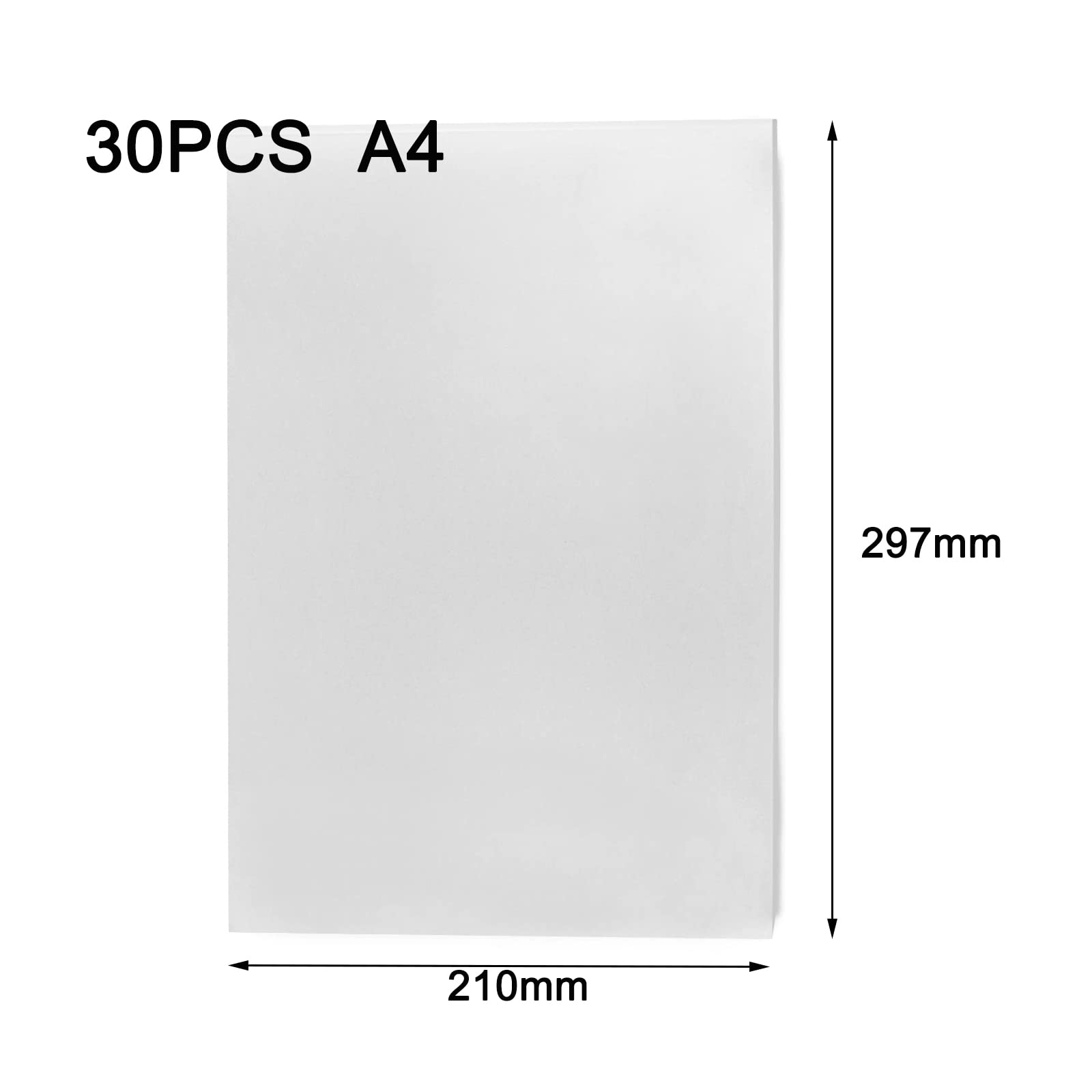 30 Feuilles Transparente pour Rétroprojecteur, Film pour Rétroprojecteur, A4 Feuilles de Papier Transparent Imprimable Pour imprimantes Laser, Transparent Acide Papier Calque, Papier Dessin