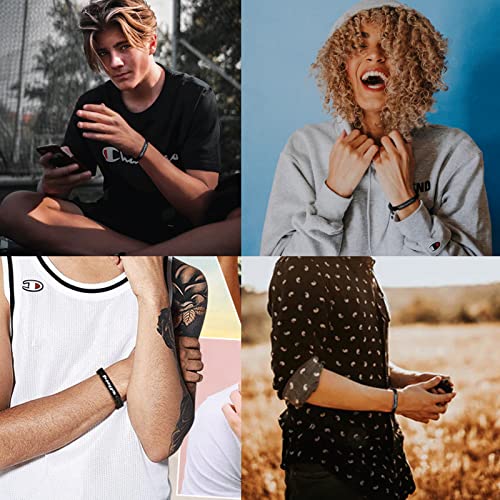 VNOX Name Quote Personalized Bracelets for Men Women Custom Customize Friendship Couple Bridesmaid Gift Jewelry Handmade Braided Rope Bracelet Anniversary Christmas Gift,Set of 2,3,4,52