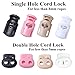 J.CARP 30Pcs Black Plastic Cord Locks End Spring Toggle Stopper, Double Hole Elastic Cord Adjuster, Suit for Drawstrings, Bags, Shoelaces, Clothing, Paracord, and more