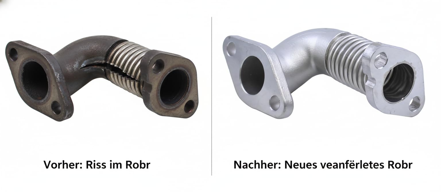 Valvola AGR, argentata, tubo di collegamento/tubo di scarico EGR 04L131521BH – adatto per VW T5 T6 Crafter con 1.9 TDI, 2.0 TDI, 2.5 TDI, ricambio per 04L131547S, 03L131547P
