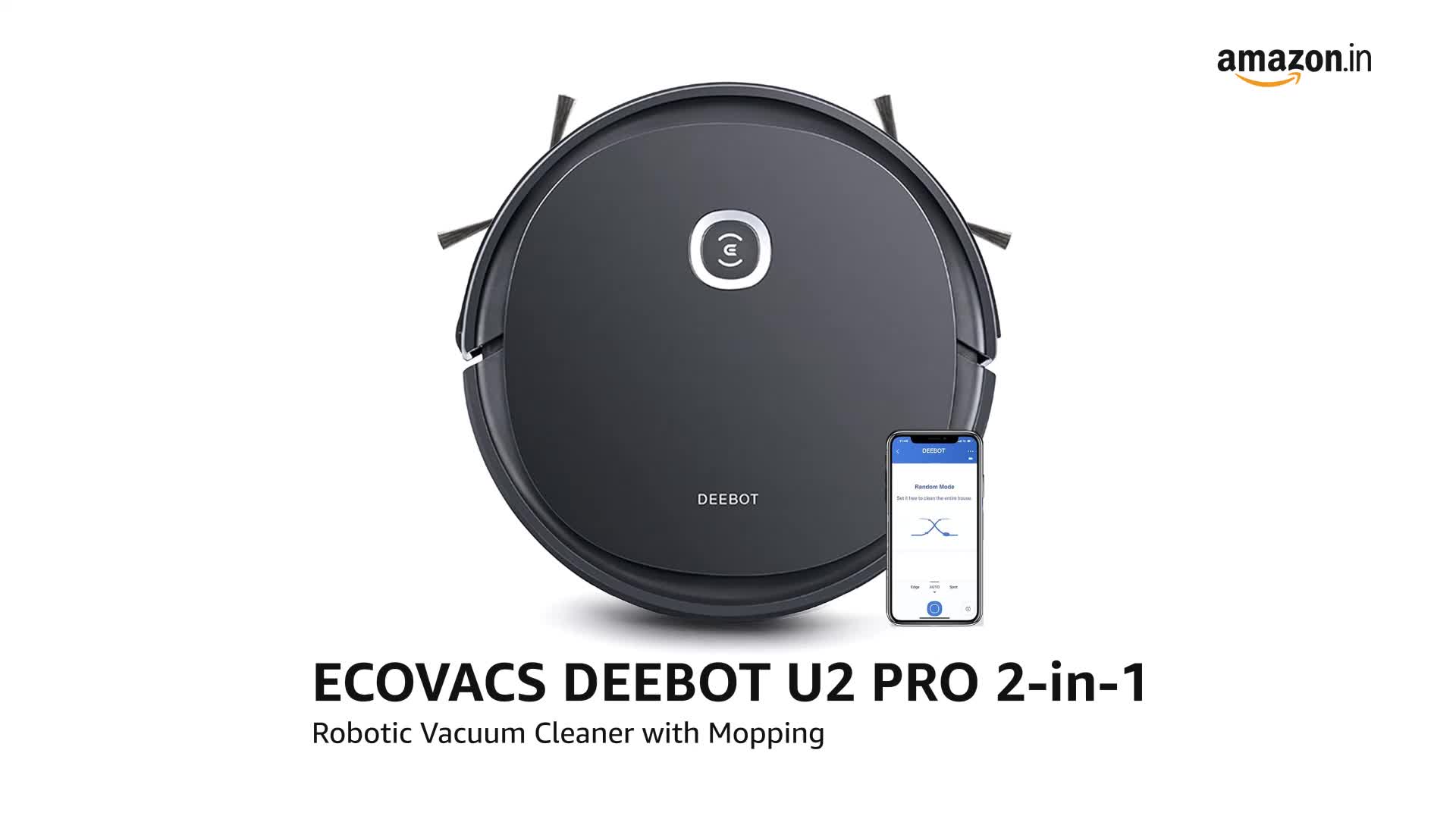 ECOVACS DEEBOT U2 PRO 2-in-1 Robotic Vacuum Cleaner with